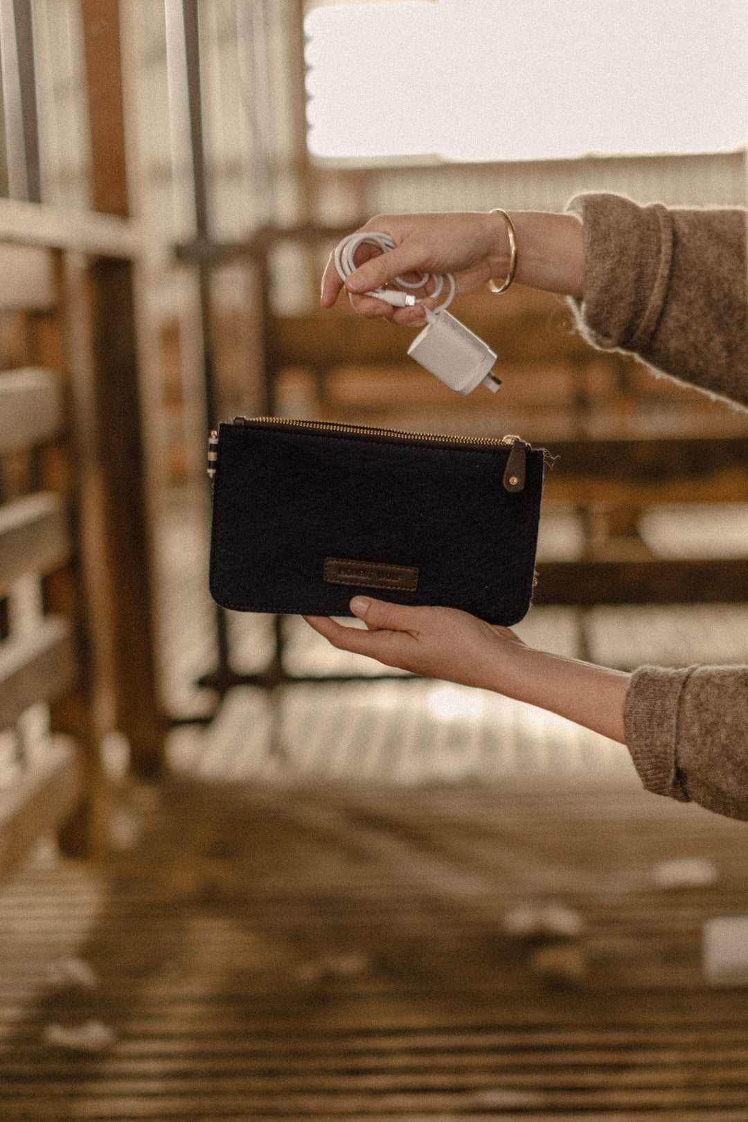 The Wool Pouch-Navy