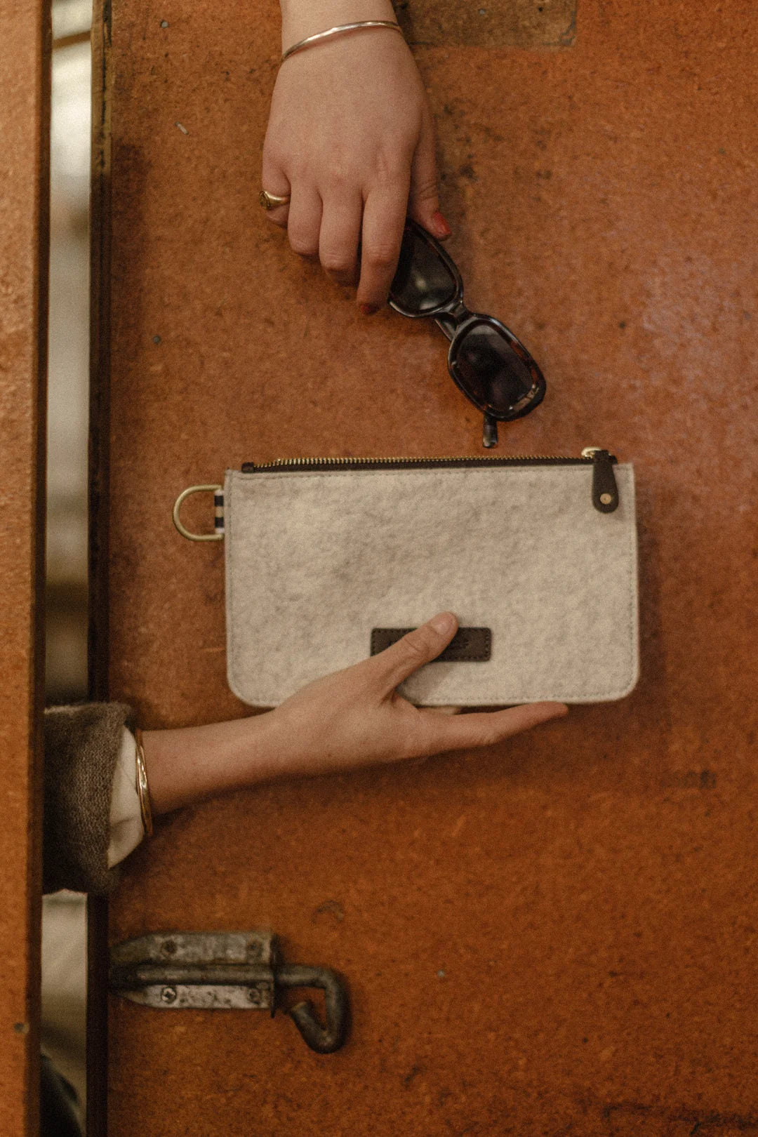 The Wool Pouch-Taupe