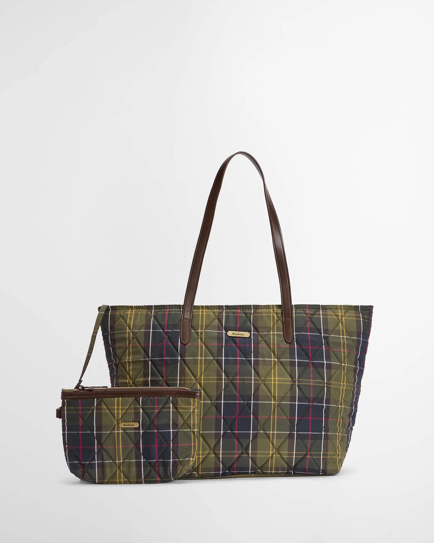 Barbour Wetherham Quilted Tote Bag Classic Tartan