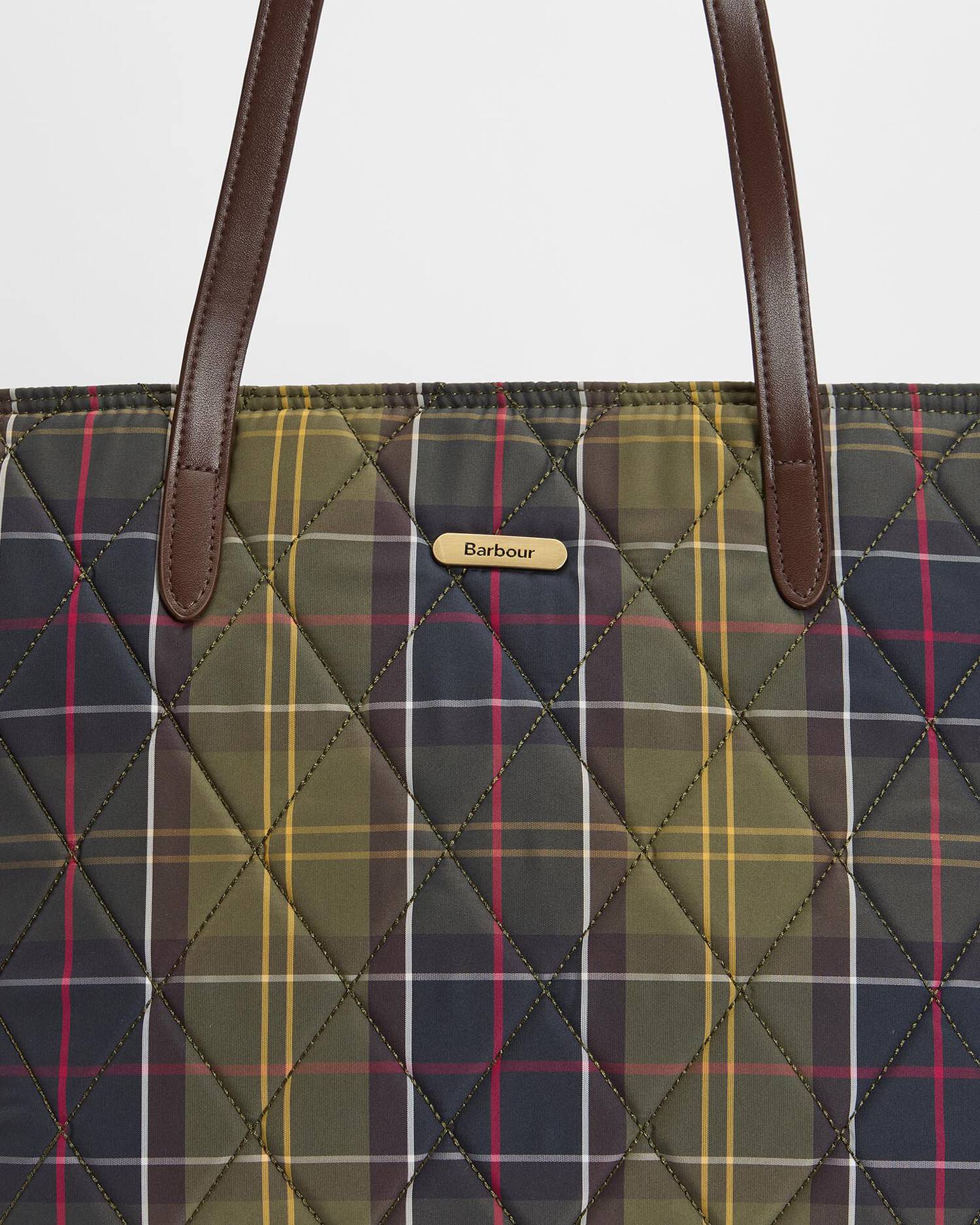 Barbour Wetherham Quilted Tote Bag Classic Tartan