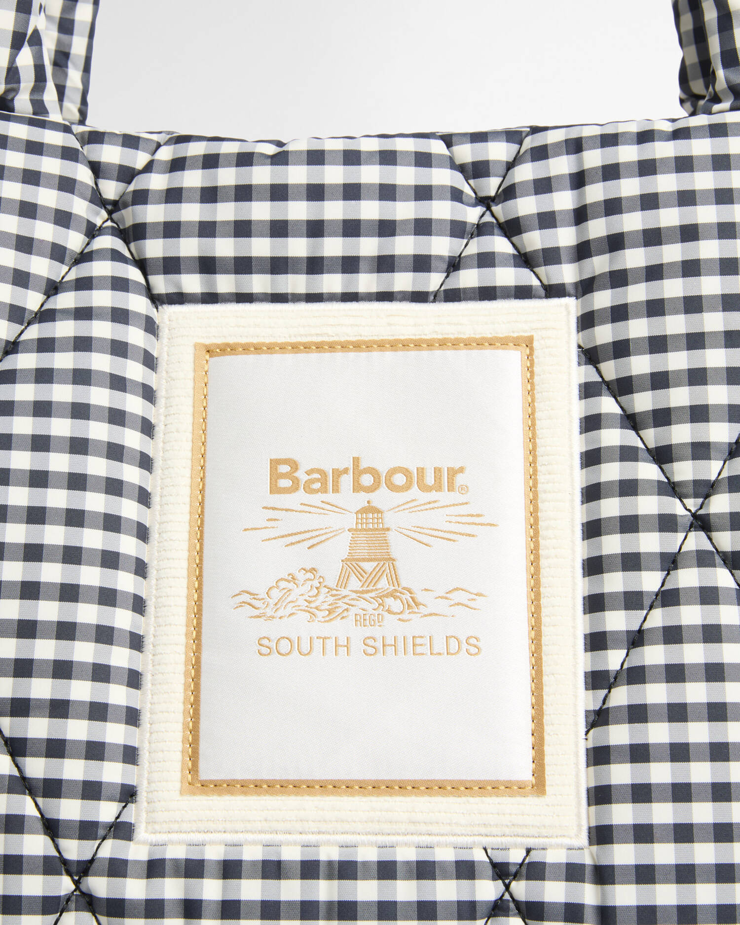 Barbour Riah Quilted Tote Bag Gingham Check