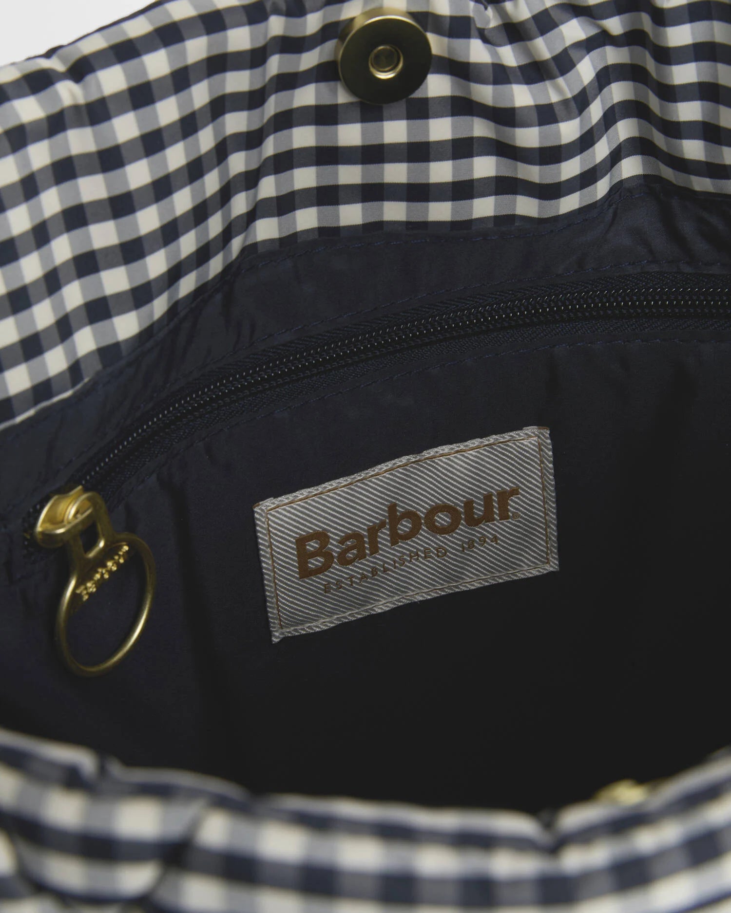 Barbour Riah Quilted Tote Bag Gingham Check