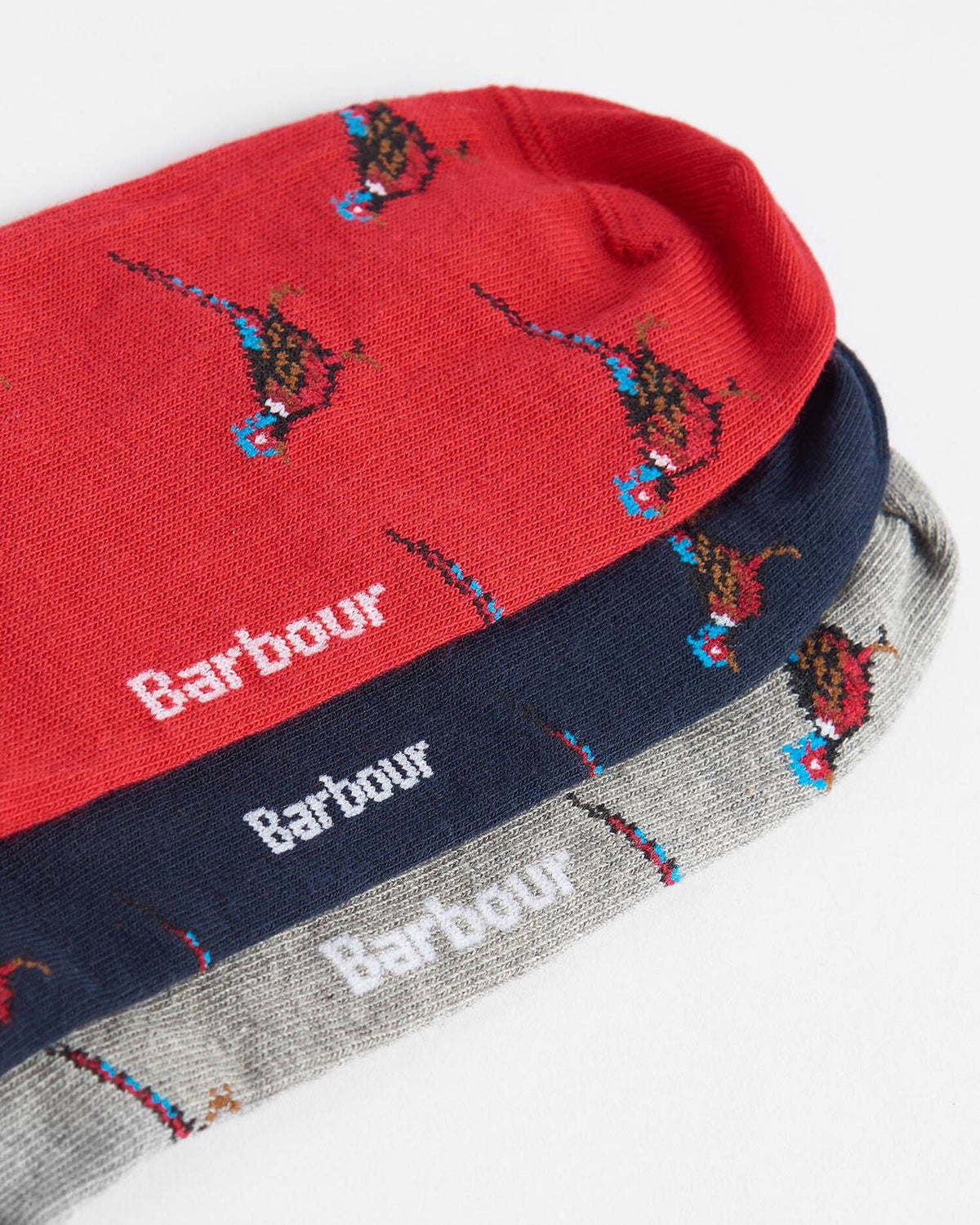 Barbour Pheasant Socks Gift Box Red