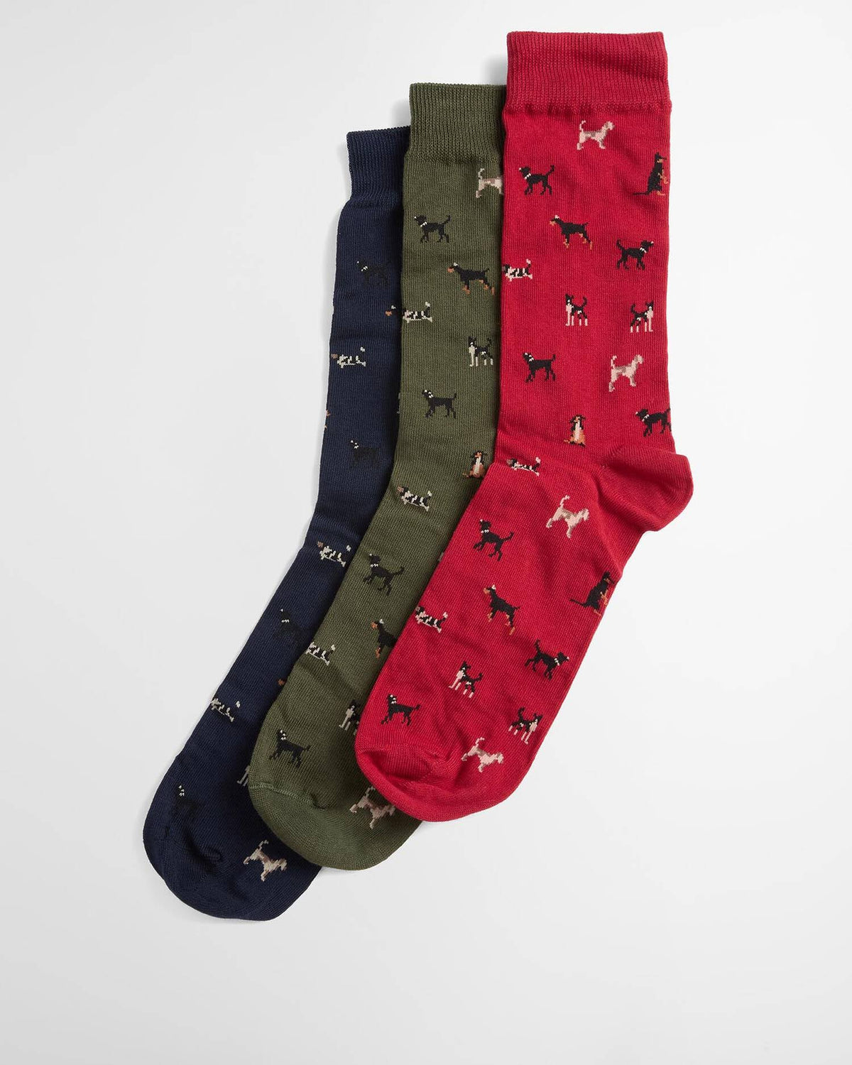 Barbour Dog Sock Gift Box  Navy / Red / Green