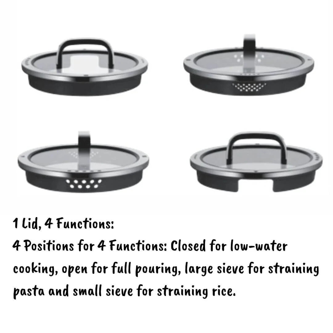 Function 4 Black Cookware Set 4pce