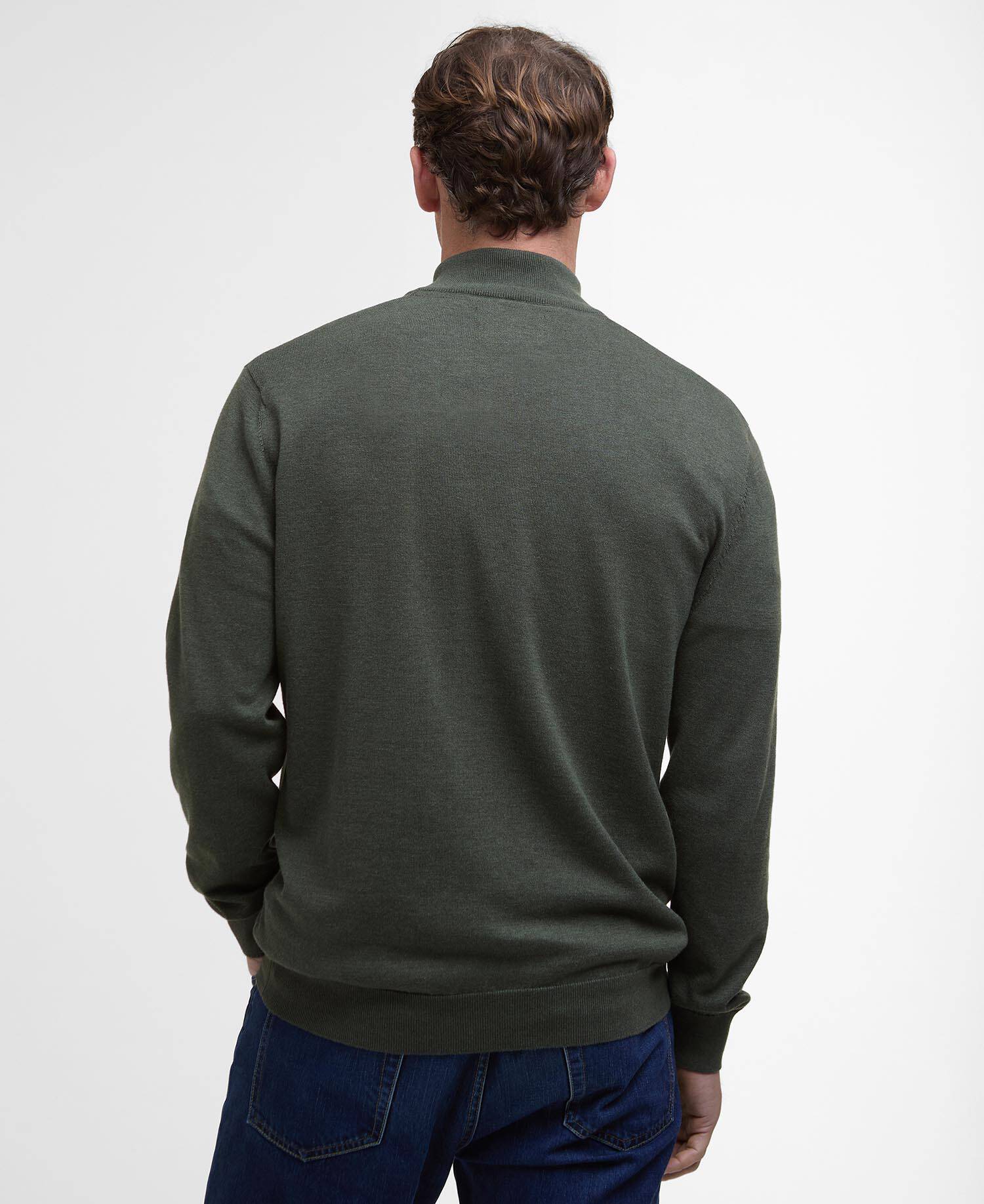 Barbour Bayfield Knitted Half Zip Jumper Mid Olive