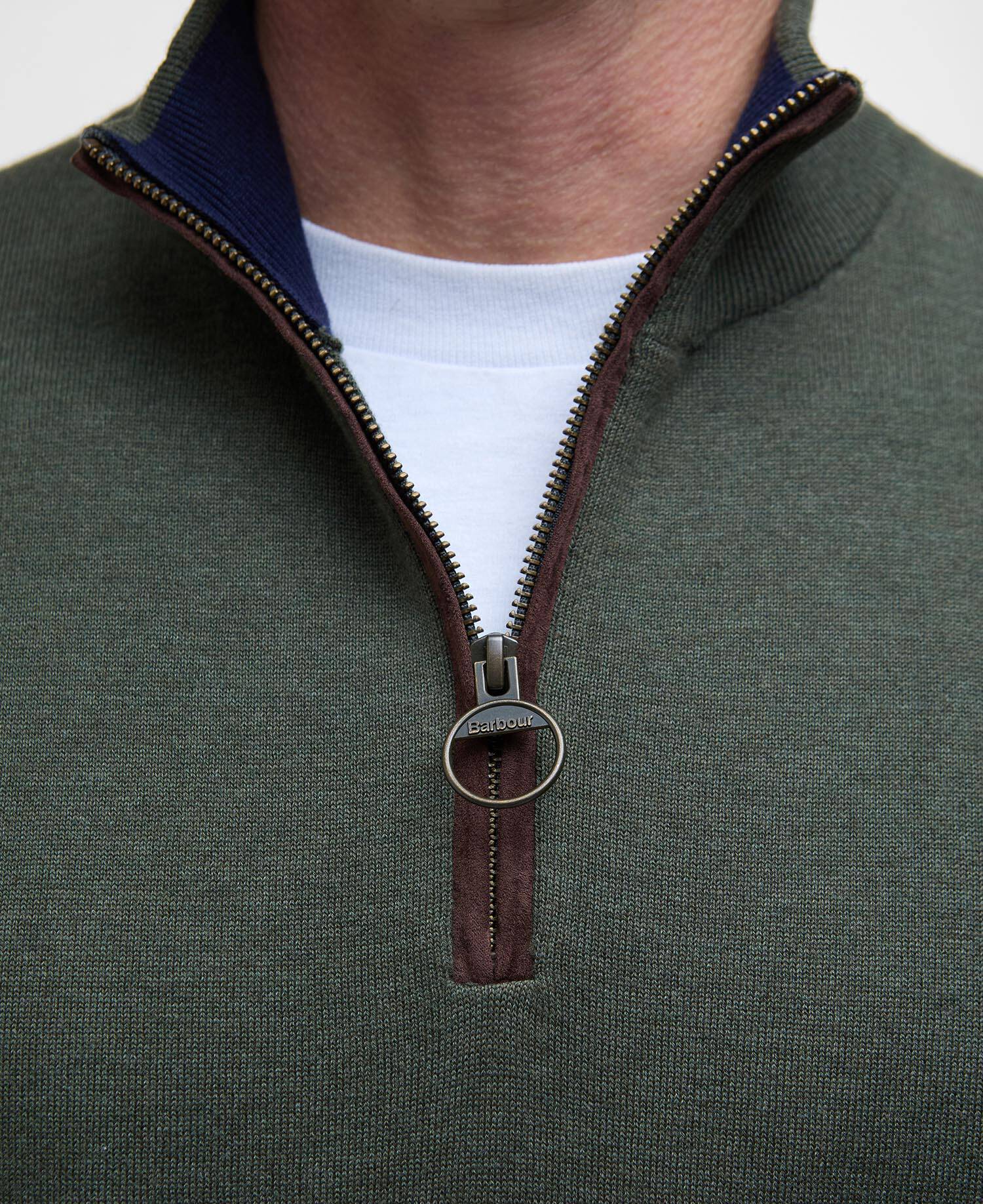 Barbour Bayfield Knitted Half Zip Jumper Mid Olive
