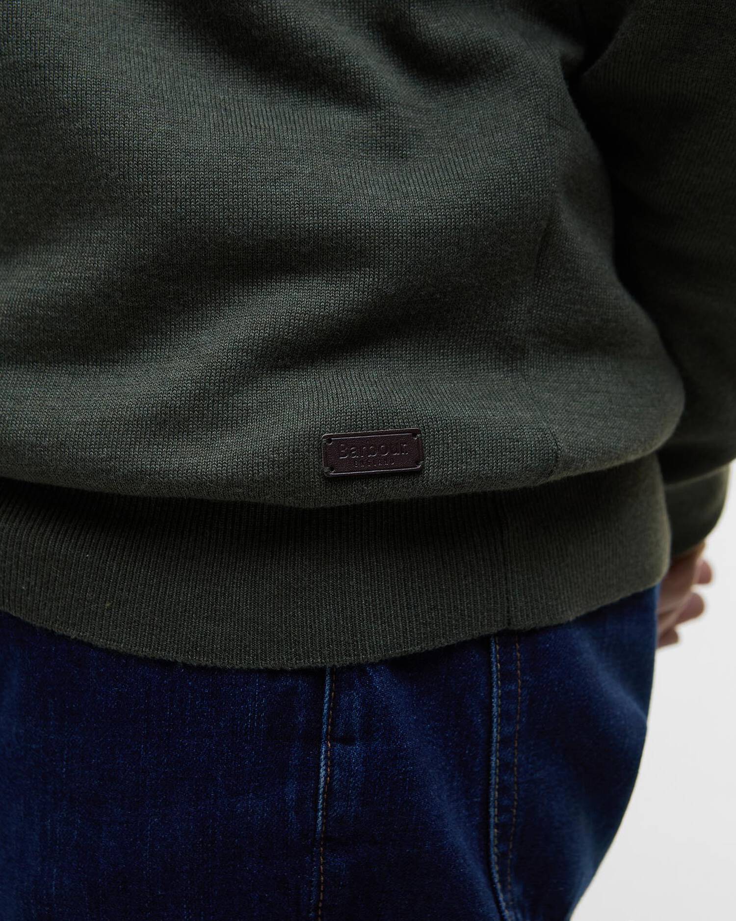 Barbour Bayfield Knitted Half Zip Jumper Mid Olive