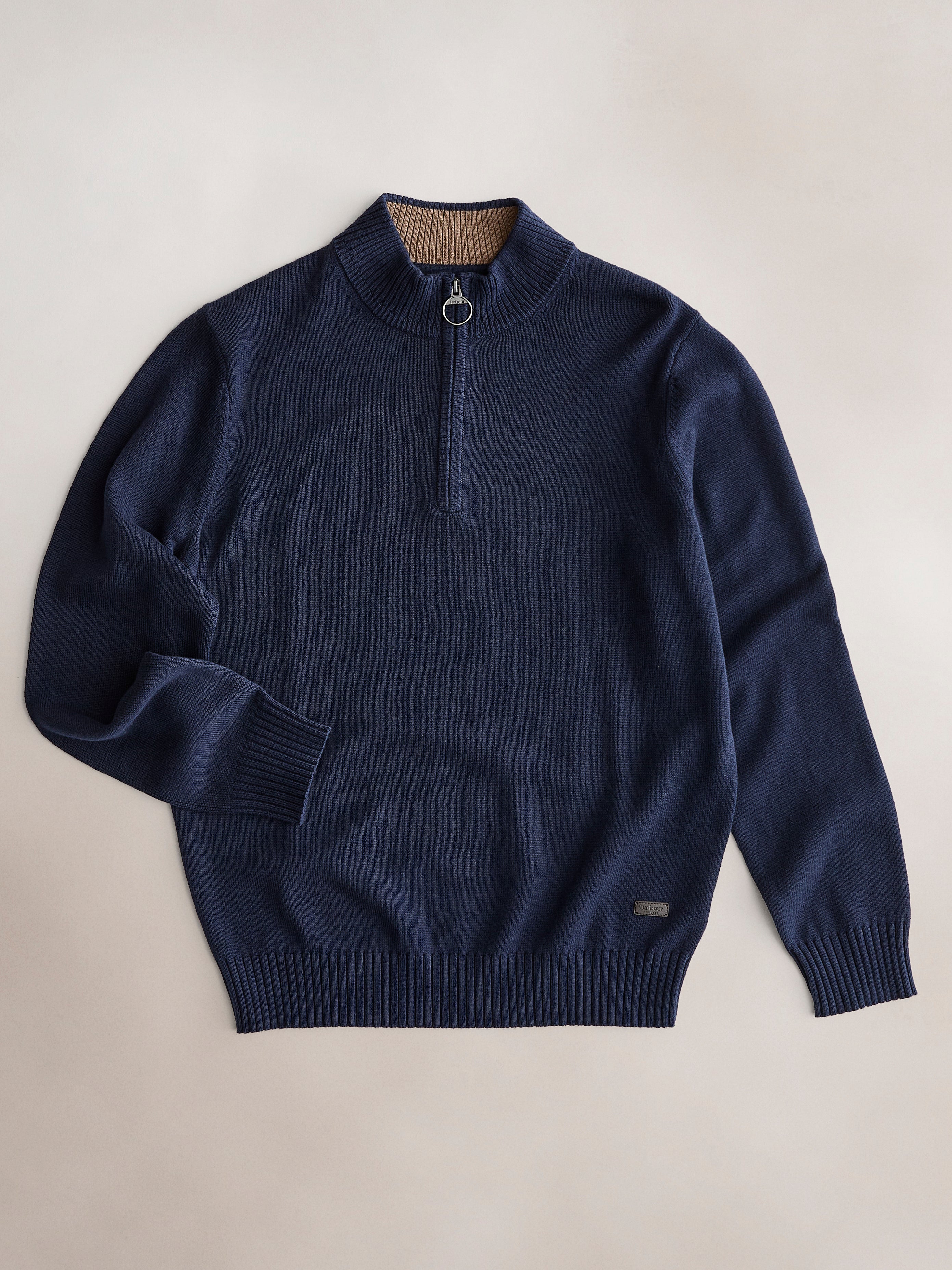 Barbour Kelson Half Zip Knitted Jumper Navy