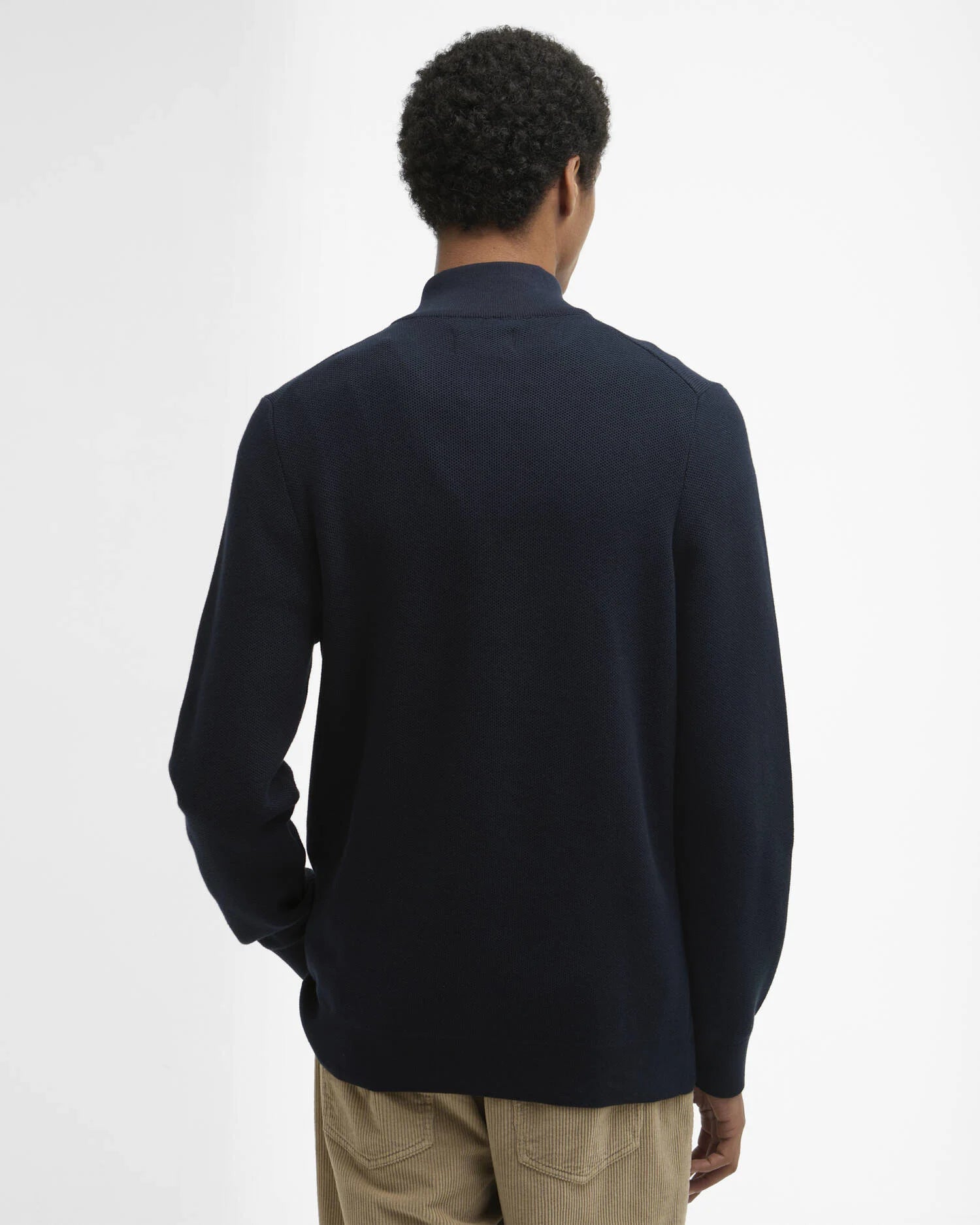 Barbour Essential Honeycomb Half Zip Sweater Navy