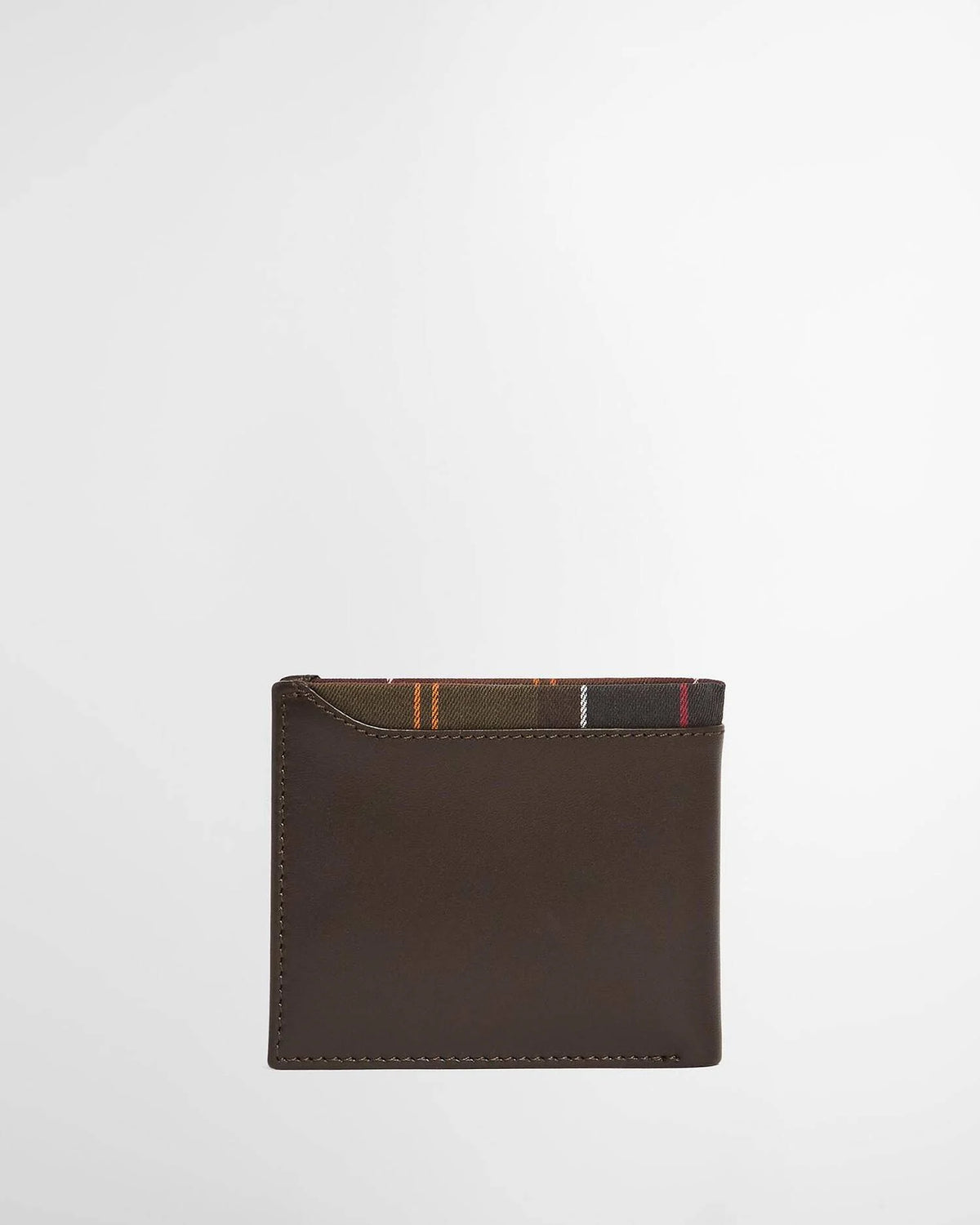 Barbour Brodick Leather/Tartan Bifold Wallet Brown