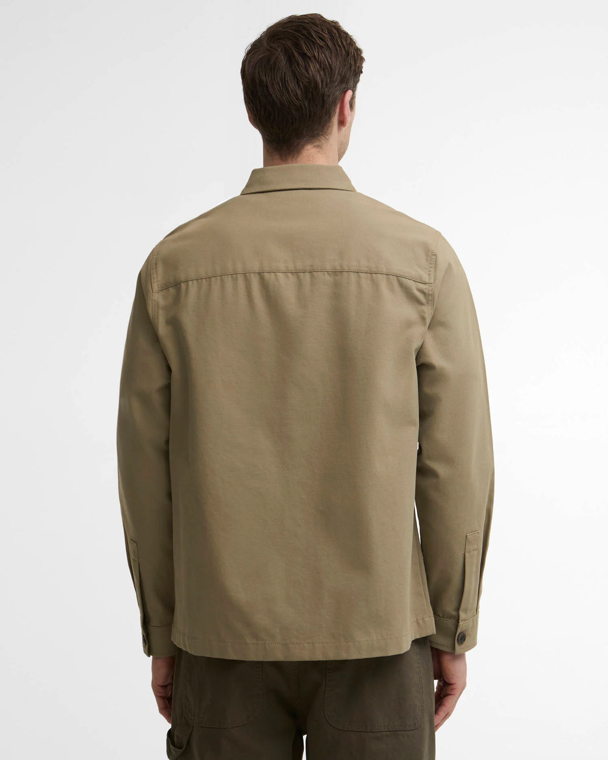 Barbour Tartan Trimmed Washed Overshirt Mushroom