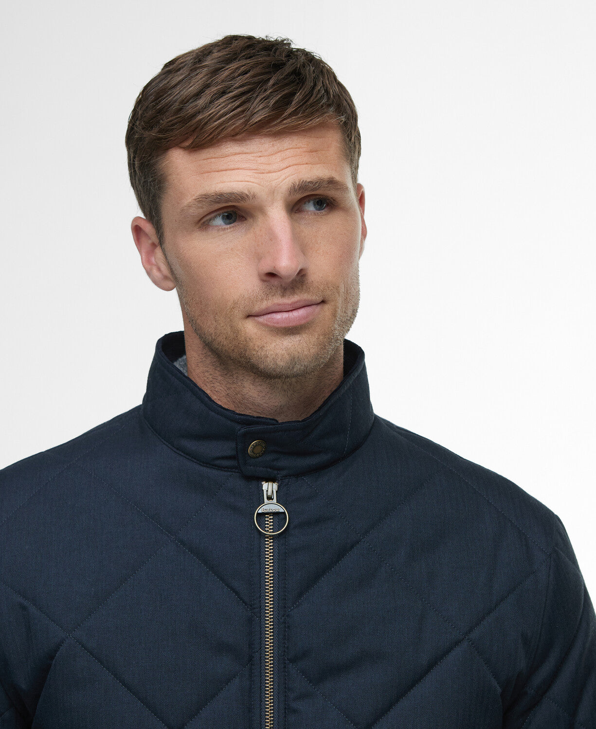 Barbour City Harrington Quilted Jacket-Navy