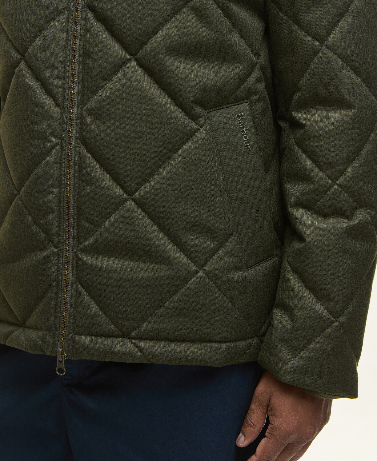 Barbour City Harrington Quilted Jacket-Olive