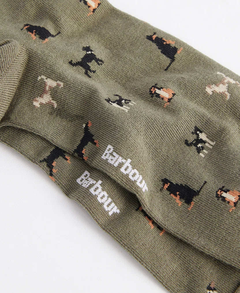 Barbour Mavin Dog Socks-Mid Olive