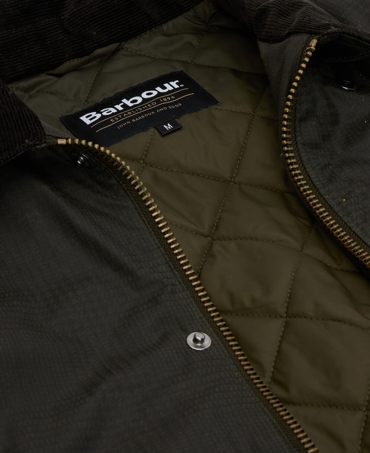 Barbour Modern Beaufort Check Wax Jacket-Olive
