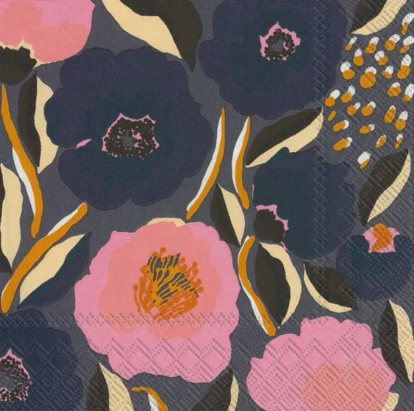 marimekko Rosarium Blue Rose Napkin