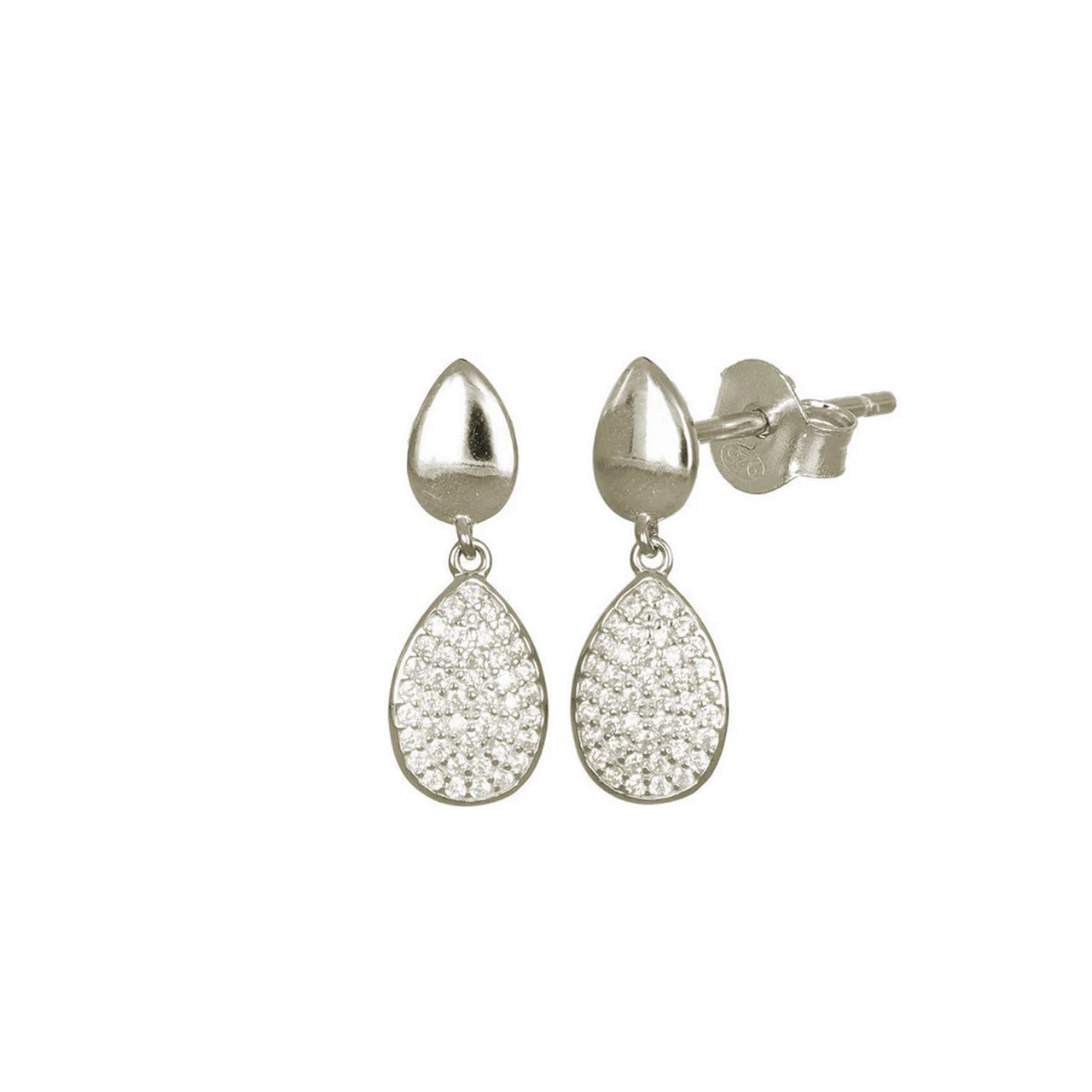CZ Studded Teardrop Earrings