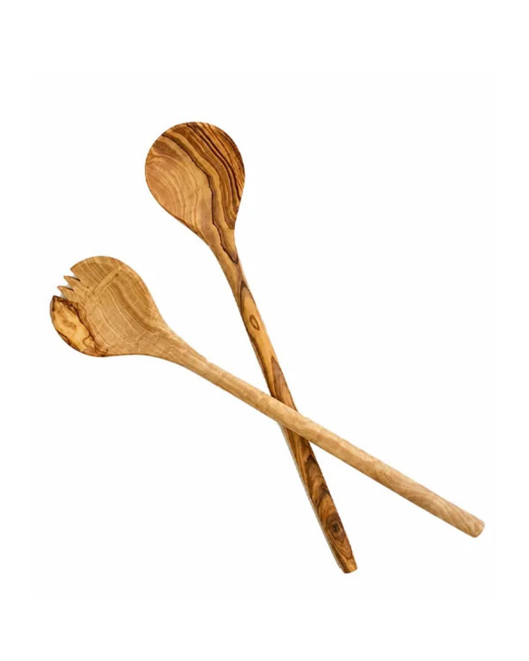 Olive Wood Salad Servers Tornito 30cm