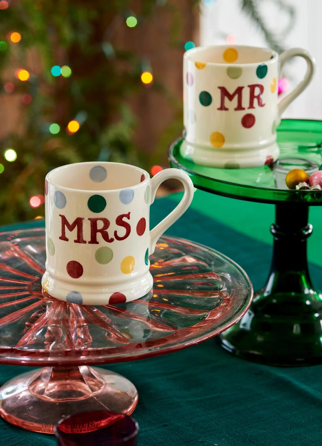 Polka Dot Mrs & Mrs Half Pint Mug