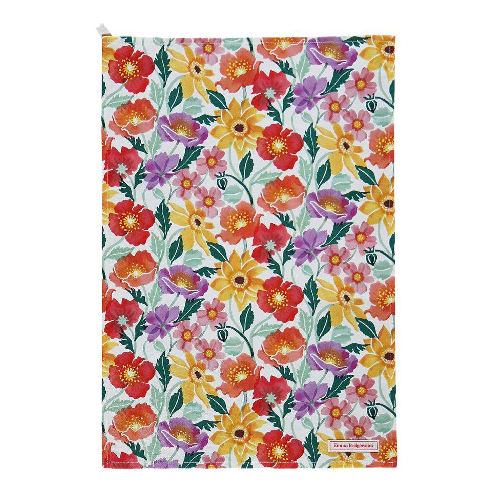 Poppies & Cosmos Tea Towel