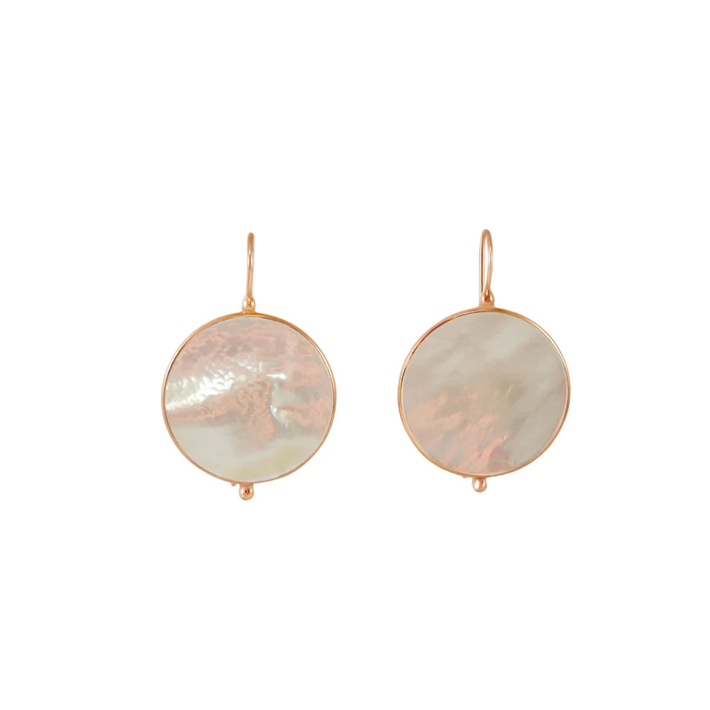 Mother-of-Pearl Disc Earrings