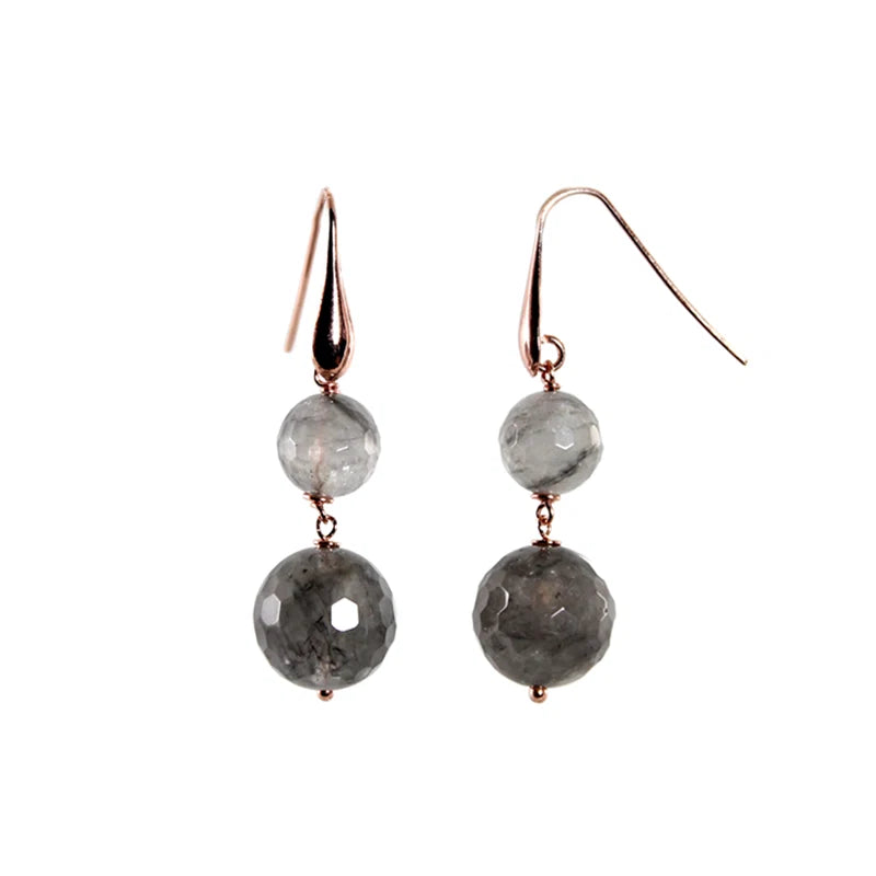 Cloudy Quartz 2 Drop Earring