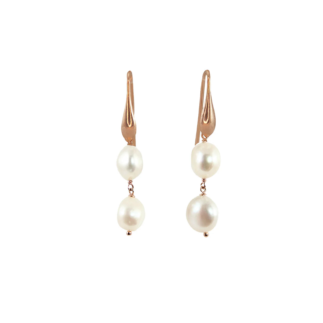 Double Pearl Hook Earring