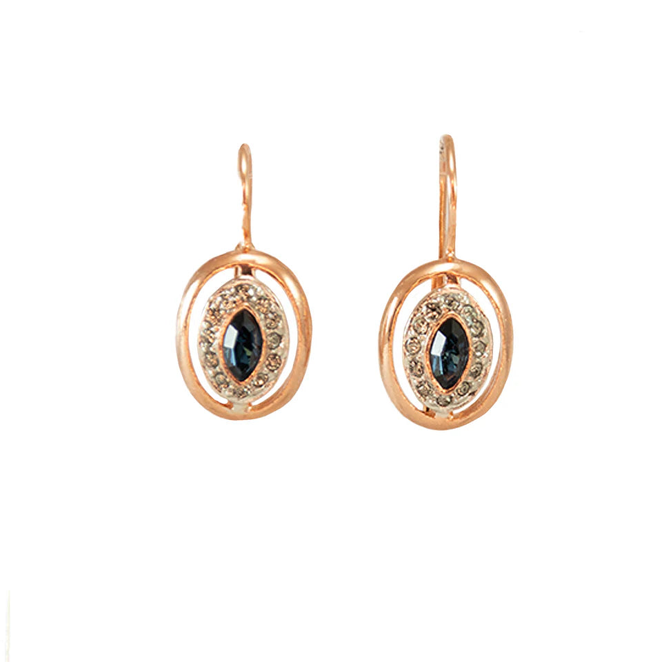 Cutout Oval with Blue Crystal Centre