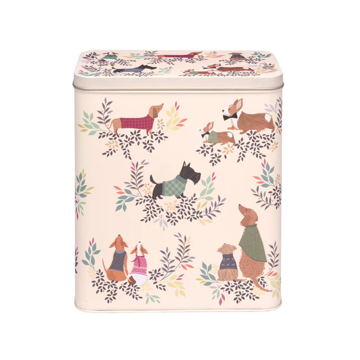 Dapper Dogs Large Rectangular Storage Tin