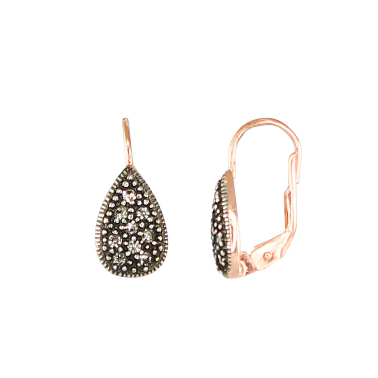 Crystal Teardrop & Rose Gold Earrings