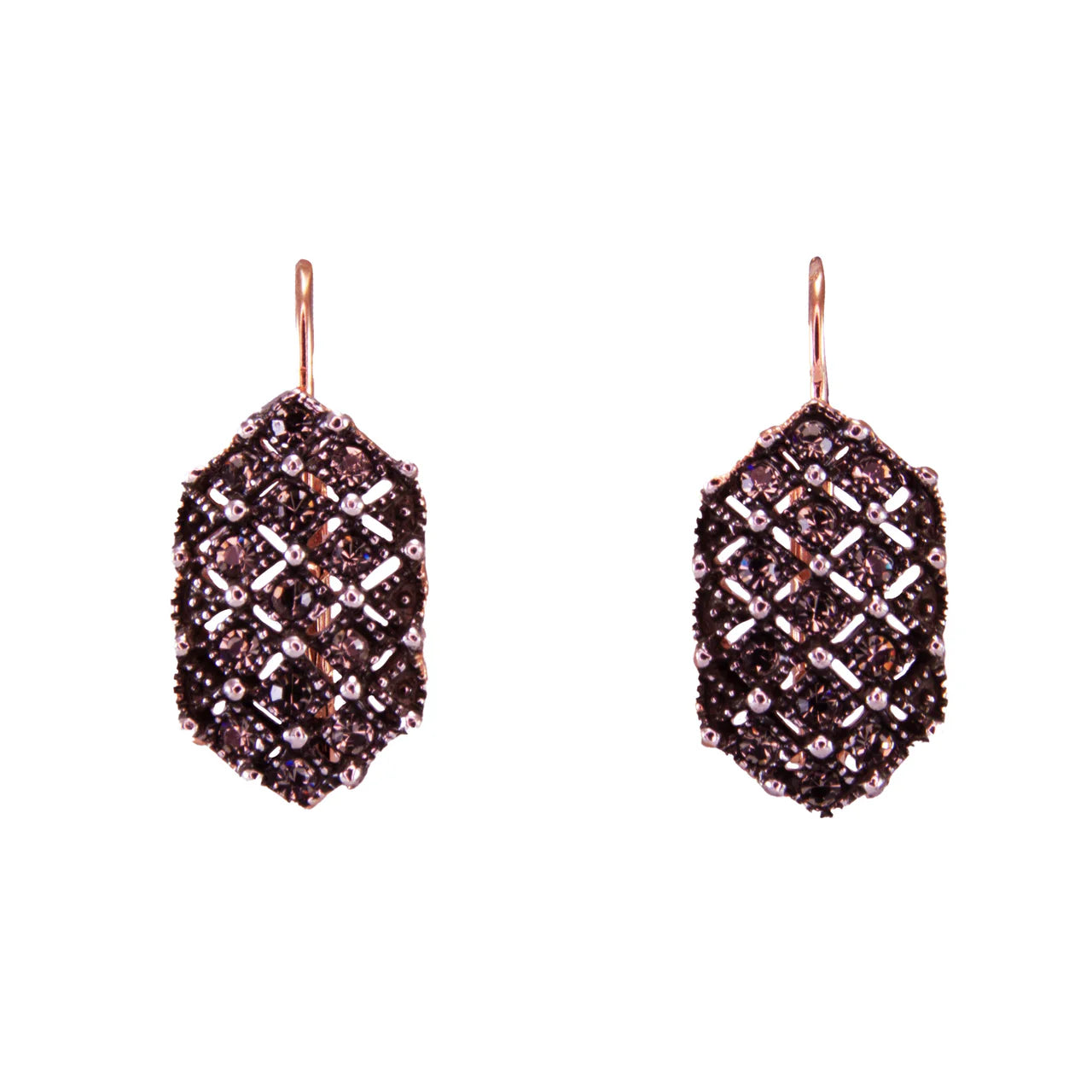 Art Deco Hex Crystal Earrings