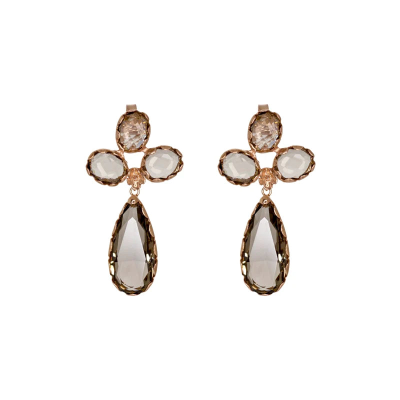 Smoky Triple Drop Earrings