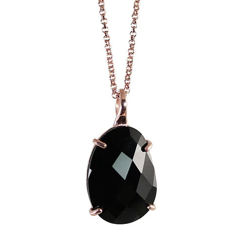 Black Crystal Necklace ST112/BLK