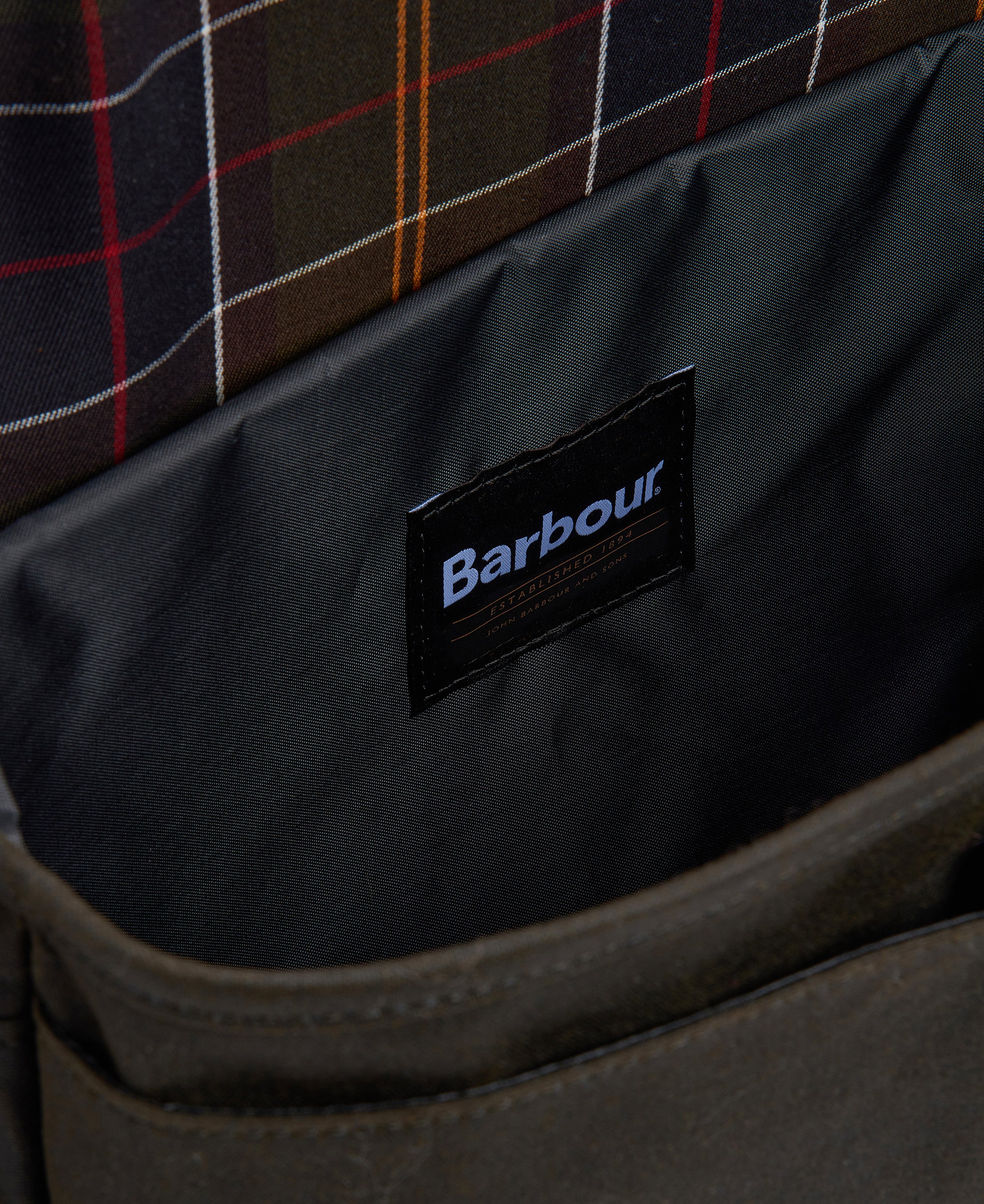 Barbour Field Wax Messenger Bag - Olive