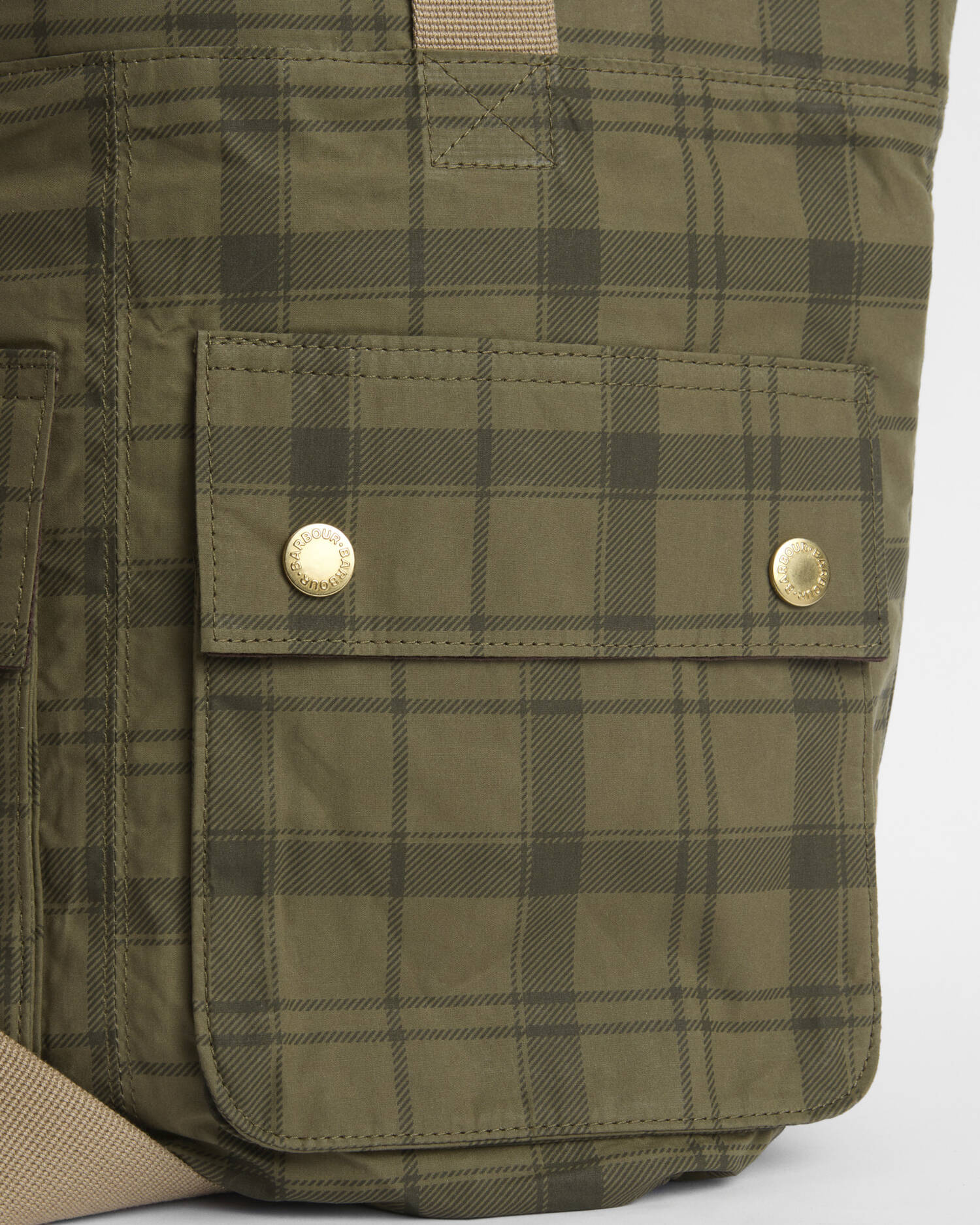 Barbour Transport Carry All Tote Bag Dusky Green Tartan