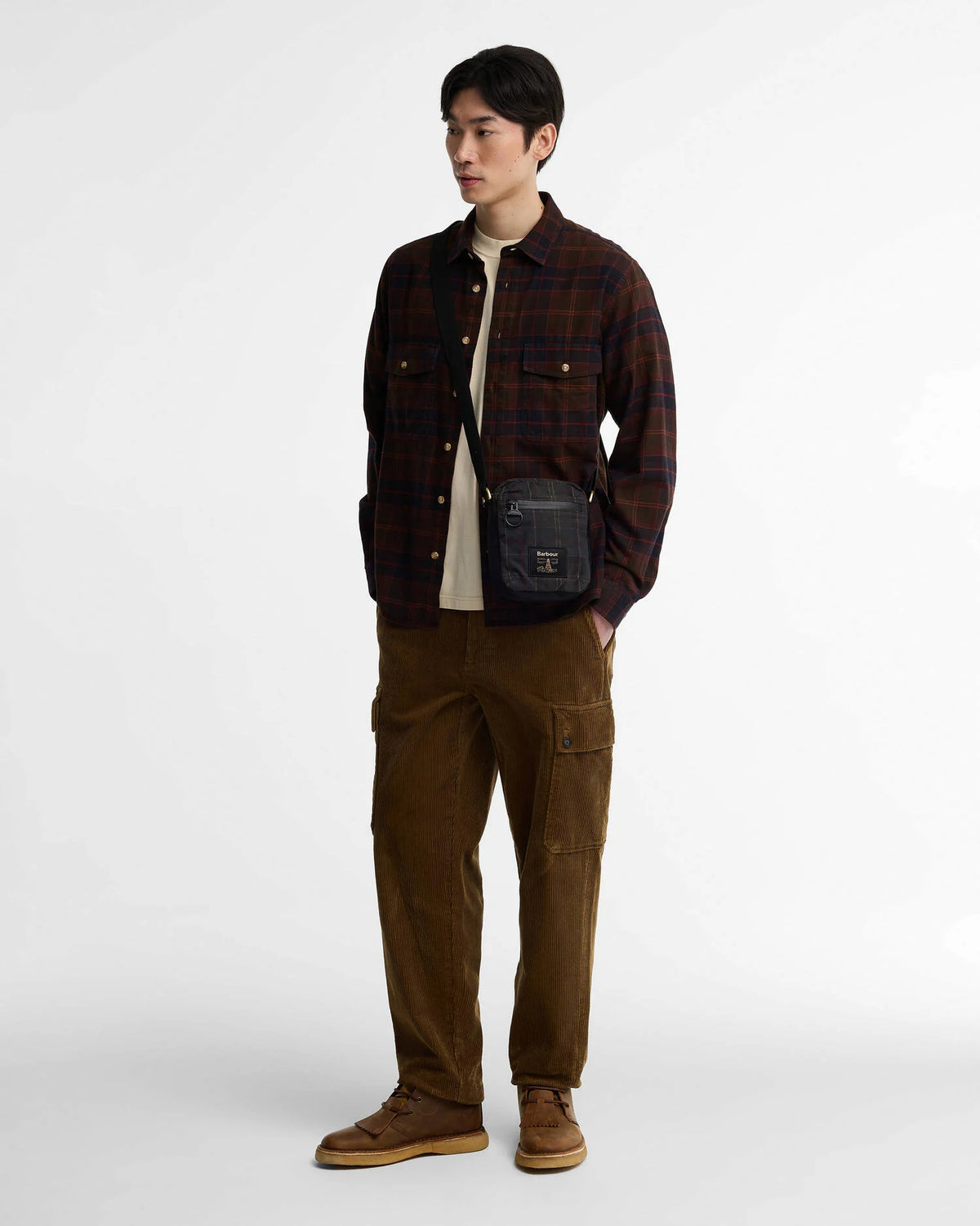 Barbour Field Tartan Wax Crossbody Bag
