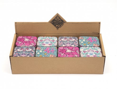 Floral Small Square Pocket Tin