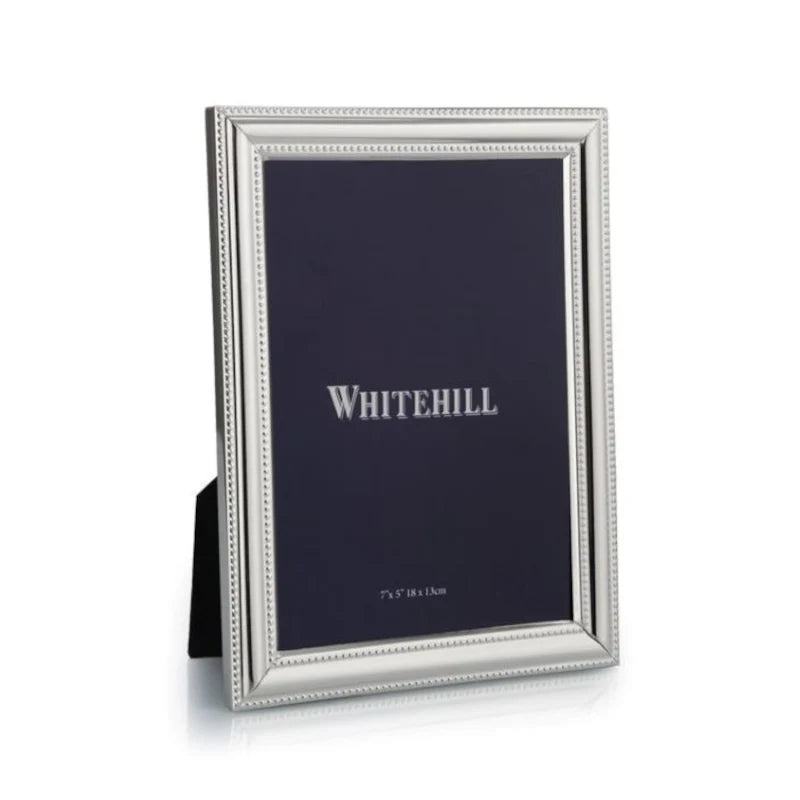 Silver Plain Bead Frame 13x18cm