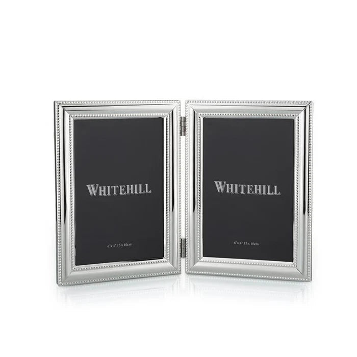 Silver Bead Double Frame 10x15cm