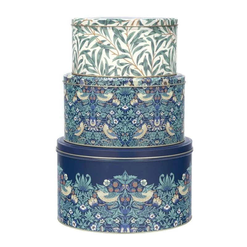 Strawberry Thief Set of Round Tins