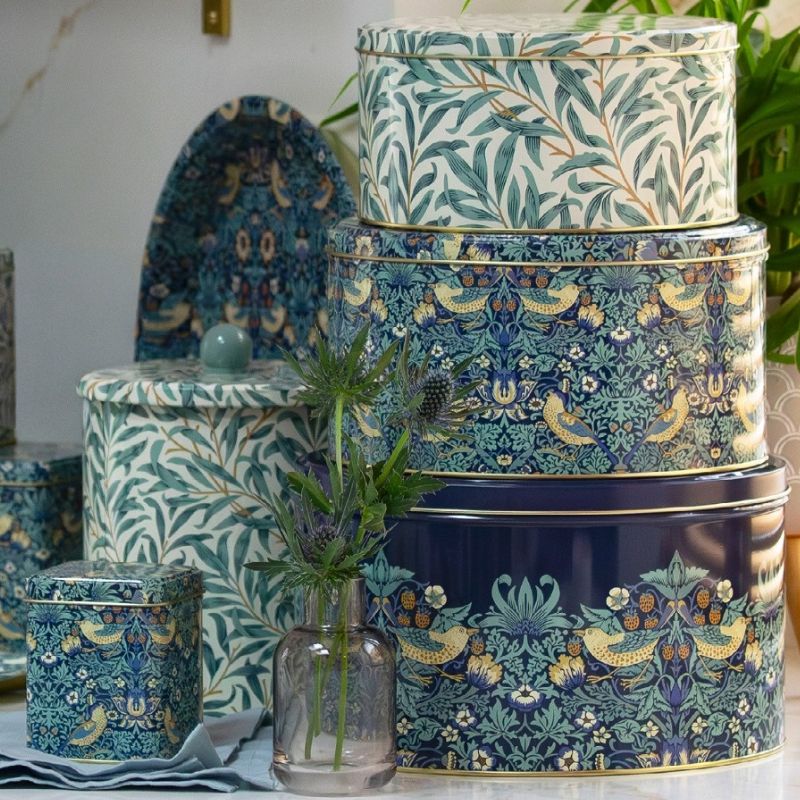 Strawberry Thief Set of Round Tins