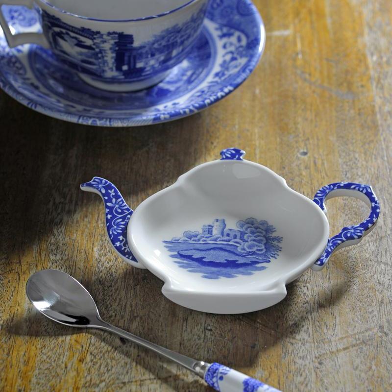 Blue Italian Tea Tidy with Spoon