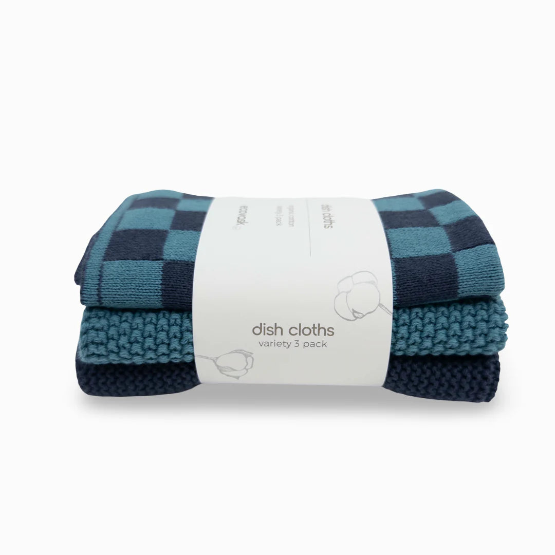 Dishcloth 3 Pack Tasman Navy Checker