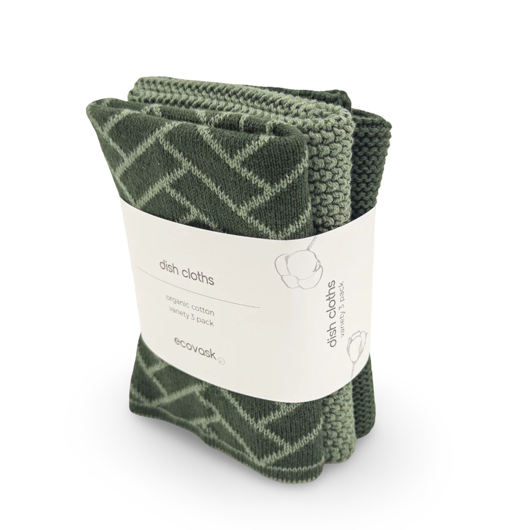 Dishcloth Variety 3pk -Forest Herringbone