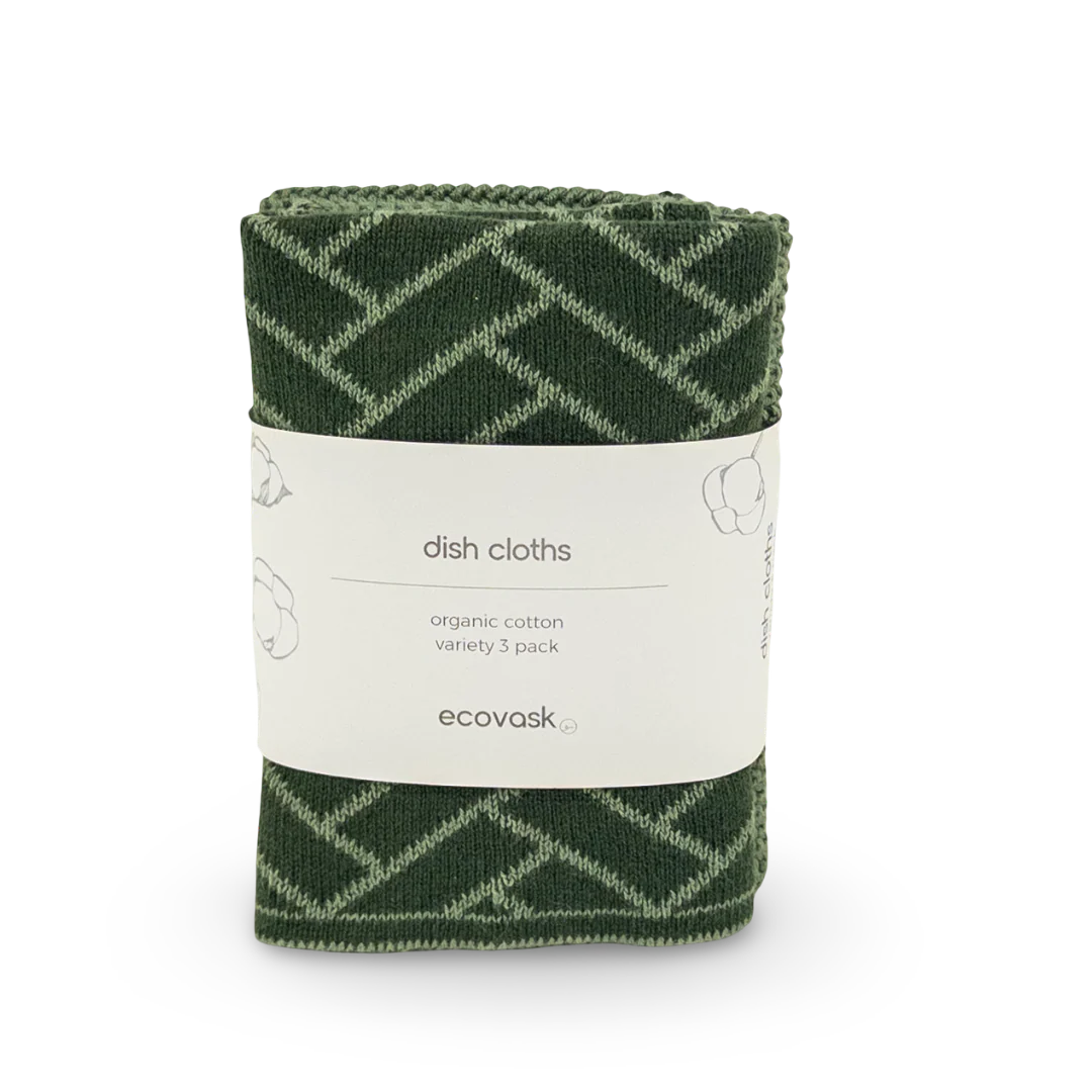Dishcloth Variety 3pk -Forest Herringbone
