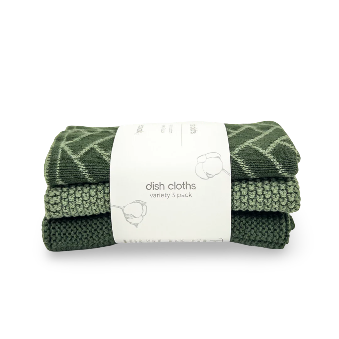 Dishcloth Variety 3pk -Forest Herringbone