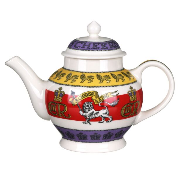 3 Cheers for King Charles III 4 Mug Teapot