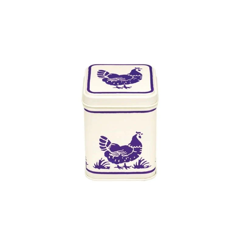 Blue Little Hen Square Tin
