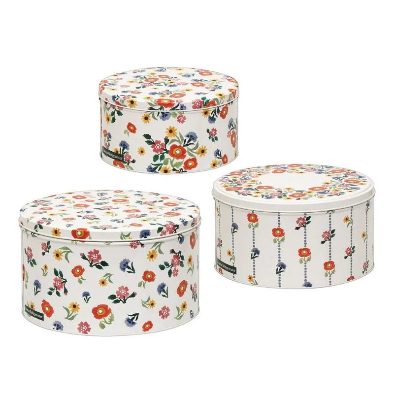 Poppies Set of 3 Round Tins